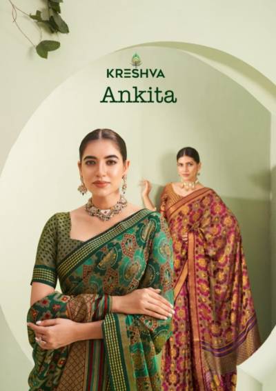 KRESHVA ANKITA 1043 TO 1047 DESIGNER GEORGETTE SAREE WHOLESALER IN INDIA